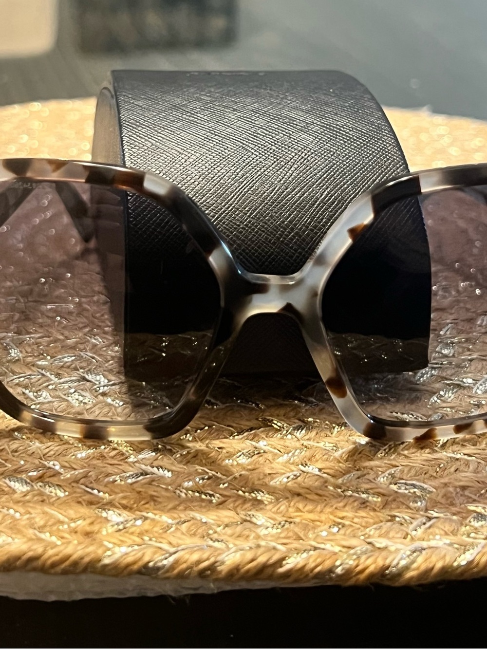 Prada Gray Tortoise Oversized Octogon Sunglasses. Like New - Picture 5 of 11